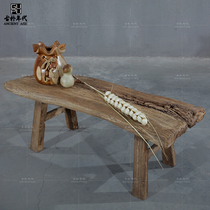 Quaint era Full solid wood Old elm old door bench Natural weathered log Eco-friendly bench Restaurant stool