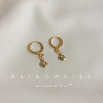 14K gold loving earrings stylish earbutton students with simple Japanese earbutton to give gifts