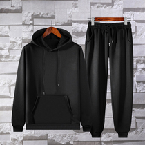 Sports suit mens spring and autumn new 2021 hooded sweater trend two-piece mens running sportswear