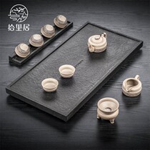 Pick up the natural whole piece of Wujin Stone tea plate stone drainage tea table Stone household simple kung fu tea set Tea Sea