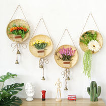 Creative wall decoration pendant bamboo woven ins room trinkets restaurant Wall bedroom simulation flower plant wall