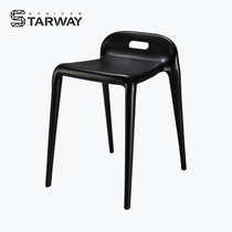 Star Wei designer ins modern simple thick plastic chair home dining chair square stool fashion casual chair