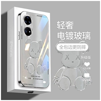 Plated glass Cubs apply Huawei p50 mobile phone shell new p50pro full package anti-fall silver side protective sleeve woman