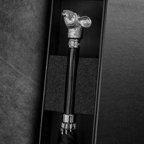 Chinese Zodiac Long Handle Umbrella Solid Color Large Double Black Umbrella Wind Resistant Mens Advanced Automatic Business Umbrella Customization