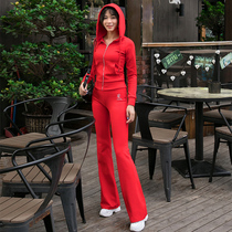 2021 spring and summer new fashion hooded sweater micro-2 set slim sexy casual wear sports suit women