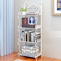 Artifact goods white dormitory new iron Manicure Girl bookshelf floor rack storage rack skin care products Big