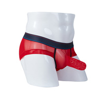 Mens Spice Elephant Underwear Gun Bomb separation with JJ sleeve Sack Pocket Cover Low Waist Transparent Sexy Web Yarn Perspective Triangle