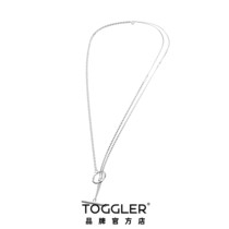 TOGGLER 2020ss Oops series original design fashion personality round stick zircon double chain necklace tide