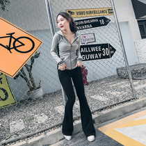 2022 Spring Autumn New Casual Sportswear Suit Horn Pants Long Sleeve Sweatshirt Woman Two Pieces Of Pure Cotton Slim Fit Slim Fit