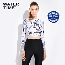 WaterTime split swimsuit womens diving suit Belly ins style slim hot spring long sleeve quick-drying swimsuit