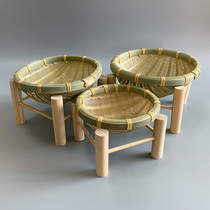 Creative Bamboo Woven Products Bamboo Sift Bamboo Basket Containing Basket Water Fruit Basket Refreshment Tray Farmhouse With Woven Round Dustpan