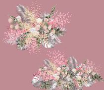 Wedding hand-painted floral material combination advanced pink champagne color renderings design wedding psd source file