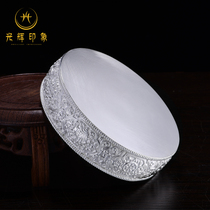 Glorious impression Tibetan S99 sterling silver Manza plate handmade eight auspicious manzaman tea Luo 14cm repair plate