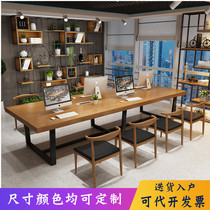 Conference Table Brief Modern Solid Wood Negotiation Table Loft Desk Nordic Rectangular Combined Office Room Long Bar Table