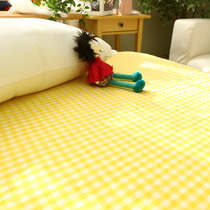 New sheets yellow plaid girls a cotton wash cotton a single sheet a single sheet a single sheet a set of custom-made