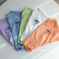 Green childrens products 2021 summer ins childrens Korean simple T-shirt childrens fashion solid color half-sleeved parent-child short-sleeved