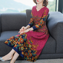  Large size womens clothing 2021 new high-end Western style spring mother dress 40-50 years old wide wife noble lady