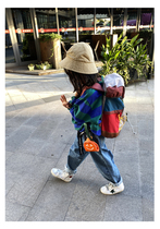 OMIOMI original design autumn and winter versatile childrens pants Boy girl Harun jeans belt pants
