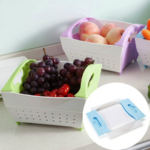 Creative folding drain basket storage basket large capacity convenient household products multifunctional vegetable and fruit drainage basket