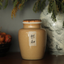 Plum dyed tea cans ceramic tea cans natural cork sealing cover half a catty retro Chinese leisure yard