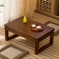  Tatami coffee table Modern simple bay window table Small Kang table Solid wood Japanese-style balcony floor and room low table