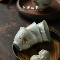 Tea set with small cup of tea Gongfu tea cup Ceramic Cup Teas Tea Bowl single cup Tea instrumental Chinese masters cup single tasting cup