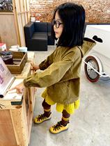 OMIOMI Japanese soft fur Western style Large pocket hoodie Childrens coat shorts