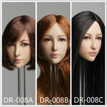 QI AN TOYS DR-008 1 6 proportion movable eye female head carving 3 hairstyles available in stock