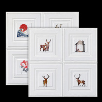  Wallpaper self-adhesive 3D three-dimensional wall stickers Bedroom warm childrens room background wallpaper wall decoration anti-collision waterproof stickers