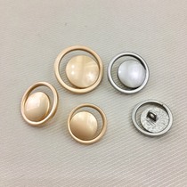 High-grade metal coat buttons for men and women decorative coat suit clothes small fragrant wind Joker round hollow button