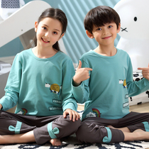 Childrens Pajamas Girl Pure Cotton Long Sleeve Cartoon Baby Home Conserved Spring Autumn Season CUHK Boy Sleepwear Kid Students