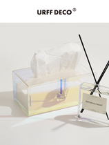 2021URFF DECO) Dazzling Acrylic Pumping Cardboard Box Nordic Transparent Extremely Simple Color Pearl Glossy Paper Towels