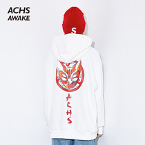 ACHS AWAKE Chuanshu facial logo national tide autumn loose leisure couple trend hooded sweater