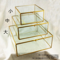  Square glass greenhouse Jewelry box Cosmetics storage box Souvenir collection box Dust-proof display Wedding gift box