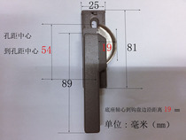 Luxury large handle window lock with hook 80 broken bridge door and window lock Square handle crescent lock Hardware hook lock Broken bridge aluminum lock
