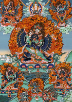 Yongzhong Benben teaches Donkas five major Zun HD printed brocade and satin framed books to teach Donka