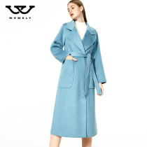 Water ripple double-sided cashmere coat womens mid-length 2020 new winter Korean fashion loose woolen coat women