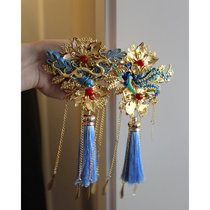 (Corsage Dragon and Phoenix Chengxiang Chinese tassel series) Xiuhe clothing bride and groom festive wedding gift box