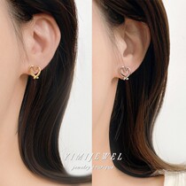 YIMIJEWEL hollowed out heart small and simple mosquito coil ear clip women without ear piercing Japanese and Korean high-end 925 silver earrings