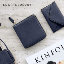 Leatherology Genuine Leather Square Wallet Man Multi-Position Drivers License Zero Money Containing Bag Woman Zipped Leather Wallet