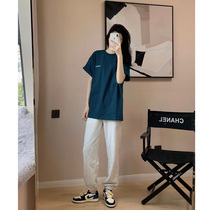 White Grey Sports Bunches Pants Women 2022 Summer Lean Loose Ins Chaogaard High Street Small Casual Wear Pants