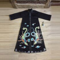  Cloud decoration totem original design womens outer cloak old embroidery hand embroidery Phoenix peony Chinese folio coat top