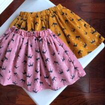 Crown printed girl baby spring and autumn short skirt corduroy skirt
