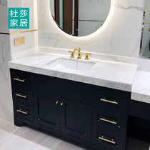 Customized rock board modern simple bathroom cabinet combination set light luxury toilet wash table Nordic wash hand pool