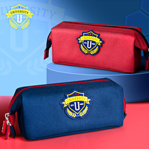 Boys Pen Bag 2021 New trendy line junior high school students special large capacity pencil stationery box advanced sense durable soft canvas children cool 2020 students student stationery bag