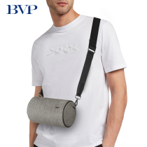  BVP messenger bag mens chest bag leather casual fashion shoulder bag 2021 cylindrical column small backpack mens cowhide bag