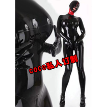 Latex Clothes Men and women All-pack Tight Fit Gel Coat Splicing color Gel Coat Fake milk cd Body Clothing to Coat The Bottom Garment