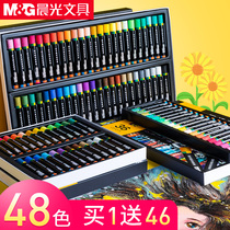 24-color color-colored crayon paintbrushable children's kindergarten baby students with 36-color stack graffiti art painting paint brush strokes stroke paintings 48-color oil painting stick suit