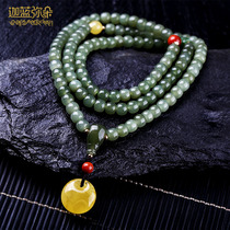 Xinjiang Natural and Tian Beyyu Old Mine Material Hand Strings 108 Chan Zen Repairs Buddha Pearl Retro Hand Chain Honey Wax accessories