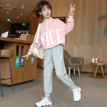 Cotton girls set autumn Net red 2020 new foreign-style big Children girl spring and autumn childrens sports two-piece tide